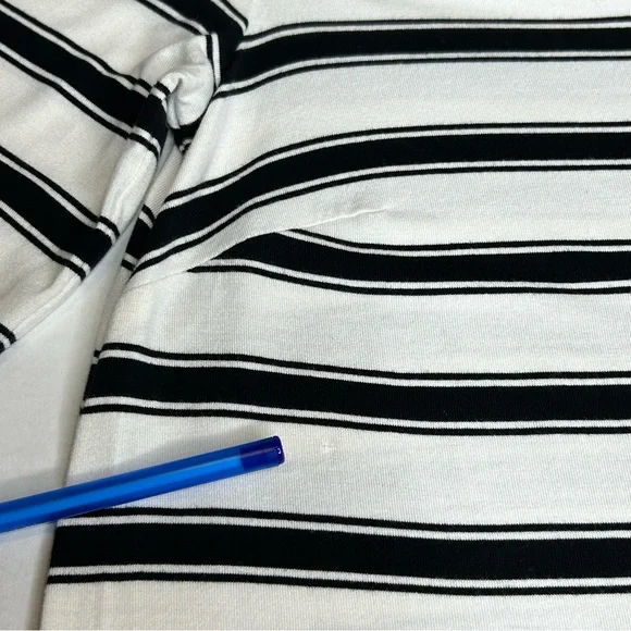 Loft Black/White Striped XS Long Sleeve Dress - Picture 11 of 13